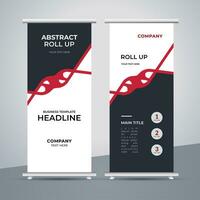 modern roll up banner template with abstract design vector