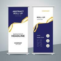 modern roll up banner template with abstract design vector