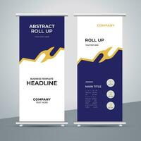 modern roll up banner template with abstract design vector