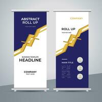 modern roll up banner template with abstract design vector