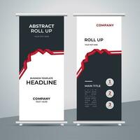 modern roll up banner template with abstract design vector