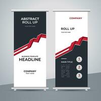 modern roll up banner template with abstract design vector