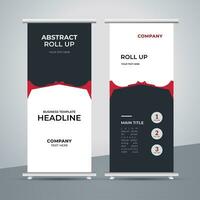 modern roll up banner template with abstract design vector