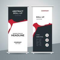 modern roll up banner template with abstract design vector