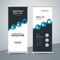 modern roll up banner template with abstract design vector