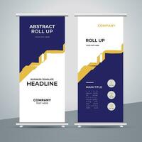 modern roll up banner template with abstract design vector