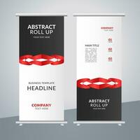 modern roll up banner template with abstract design vector