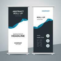 modern roll up banner template with abstract design vector