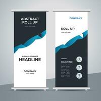 modern roll up banner template with abstract design vector