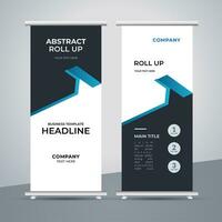 modern roll up banner template with abstract design vector