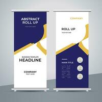 modern roll up banner template with abstract design vector