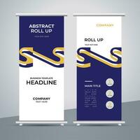 modern roll up banner template with abstract design vector