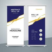 modern roll up banner template with abstract design vector