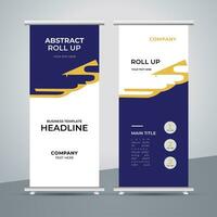 modern roll up banner template with abstract design vector