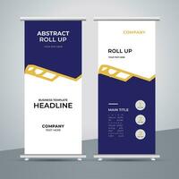 modern roll up banner template with abstract design vector