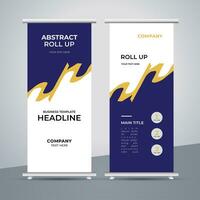 modern roll up banner template with abstract design vector