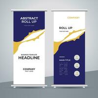 modern roll up banner template with abstract design vector