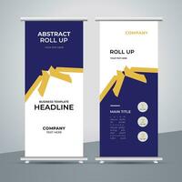 modern roll up banner template with abstract design vector