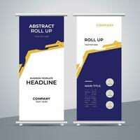 modern roll up banner template with abstract design vector