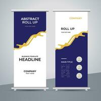 modern roll up banner template with abstract design vector