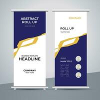 modern roll up banner template with abstract design vector