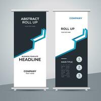 modern roll up banner template with abstract design vector