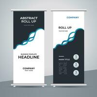 modern roll up banner template with abstract design vector