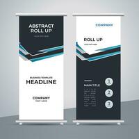 modern roll up banner template with abstract design vector