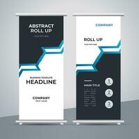 modern roll up banner template with abstract design vector