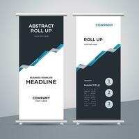 modern roll up banner template with abstract design vector