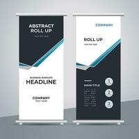 modern roll up banner template with abstract design vector