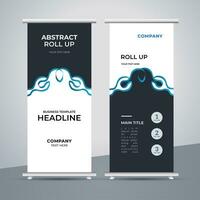 modern roll up banner template with abstract design vector