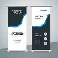 modern roll up banner template with abstract design vector