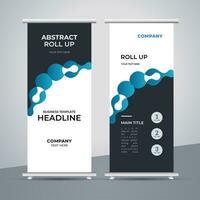 modern roll up banner template with abstract design vector