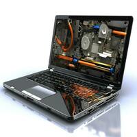 AI generated online tutorials or consulting forums dedicated to laptop repairs photo