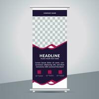 business roll up banner design display standee for presentation purpose vector