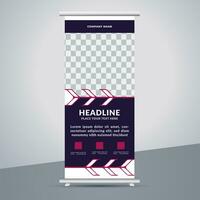 business roll up banner design display standee for presentation purpose vector