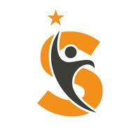 Letter S Bio Logo, Health Care Symbol, Healthy Logotype, Care Sign vector