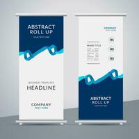 modern roll up banner template with abstract design vector