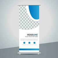 modern roll up banner template with abstract design vector