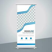 modern roll up banner template with abstract design vector