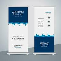 modern roll up banner template with abstract design vector