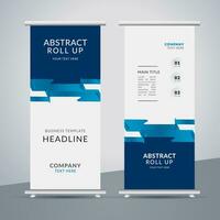 modern roll up banner template with abstract design vector