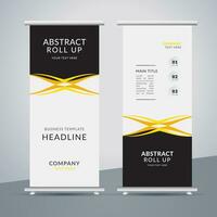 modern roll up banner template with abstract design vector