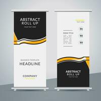 modern roll up banner template with abstract design vector