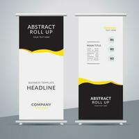 modern roll up banner template with abstract design vector