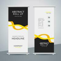 modern roll up banner template with abstract design vector