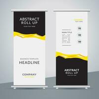 modern roll up banner template with abstract design vector