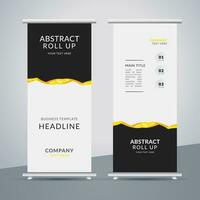 modern roll up banner template with abstract design vector