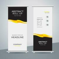 modern roll up banner template with abstract design vector